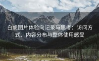 白虎图片体验向记录与思考：访问方式、内容分布与整体使用感受