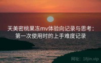 天美密桃果冻mv体验向记录与思考：第一次使用时的上手难度记录