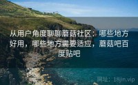 从用户角度聊聊蘑菇社区：哪些地方好用，哪些地方需要适应，蘑菇吧百度贴吧
