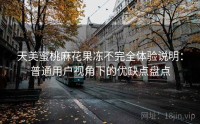 天美蜜桃麻花果冻不完全体验说明：普通用户视角下的优缺点盘点